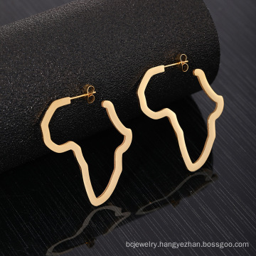 Shangjie OEM aretes de mujer gold stainless steel earrings jewellelry latest new trend earrings africa map gold plated earrings